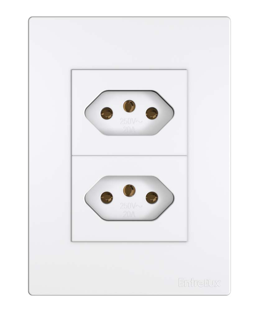 Classic 4×2 tomada dupla branco
