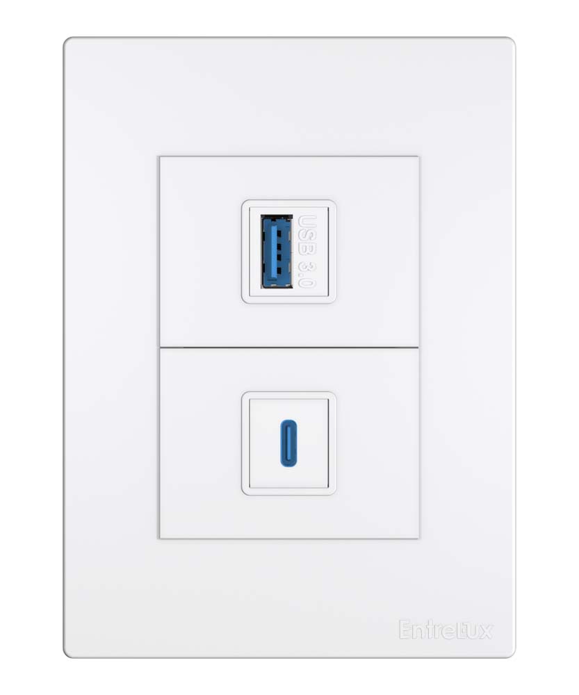 Classic 4×2 entrada USB + entrada C branco