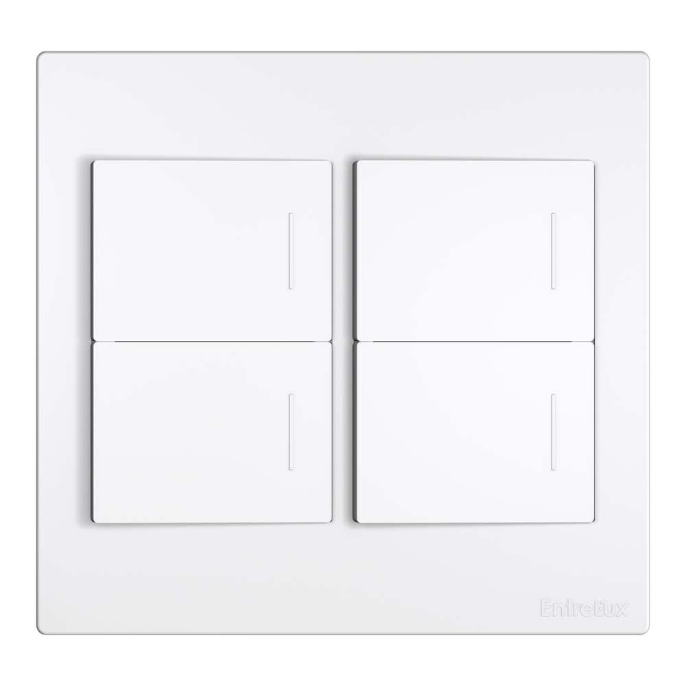 Classic 4×4 interruptor quadruplo branco
