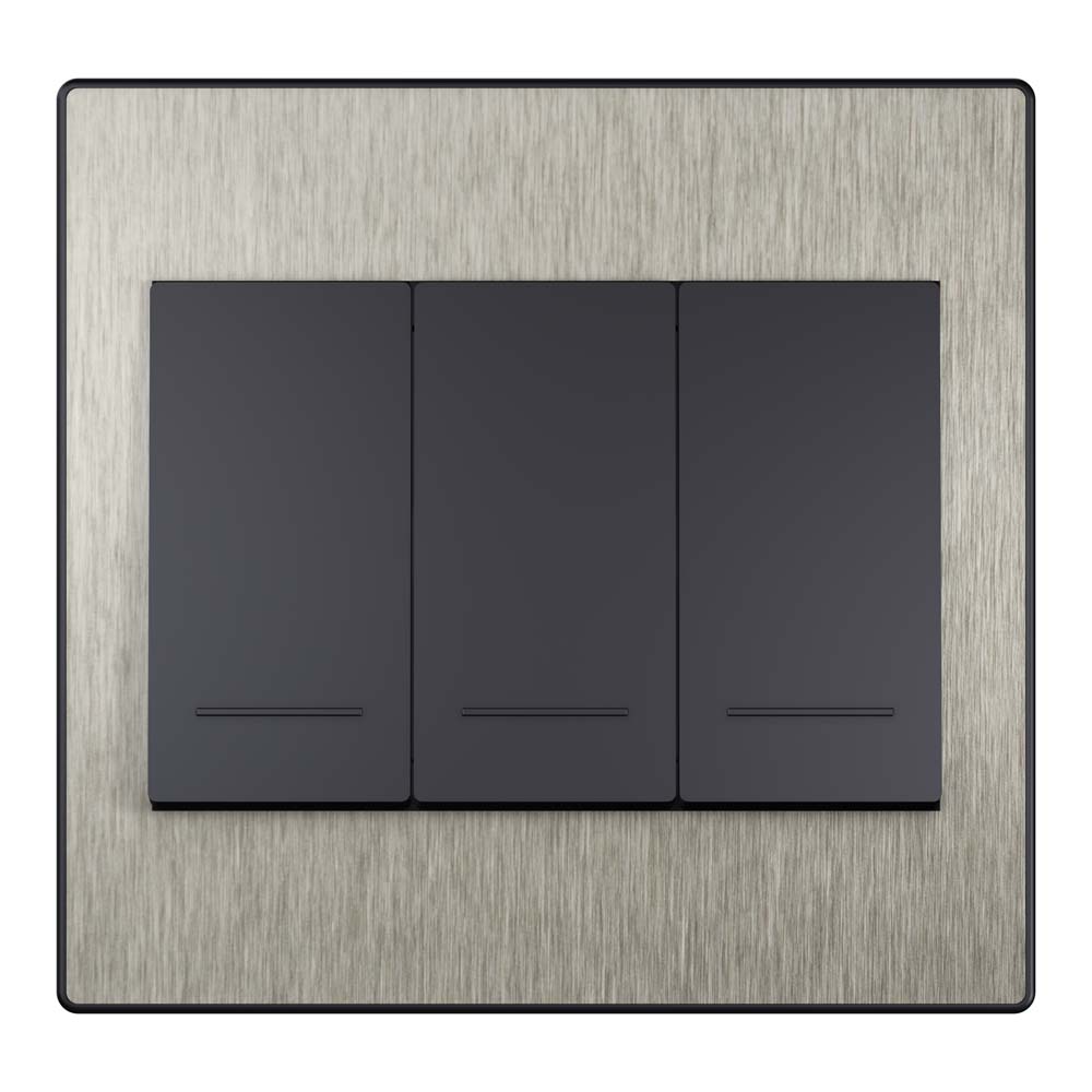 Fit steel interruptor – triplo aço escovado