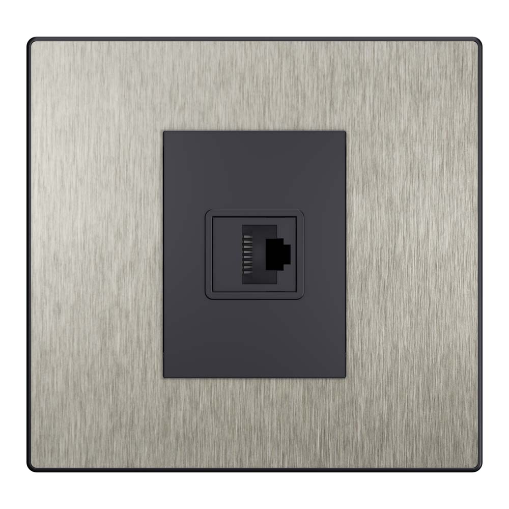 Fit steel – entrada RJ11 aço escovado