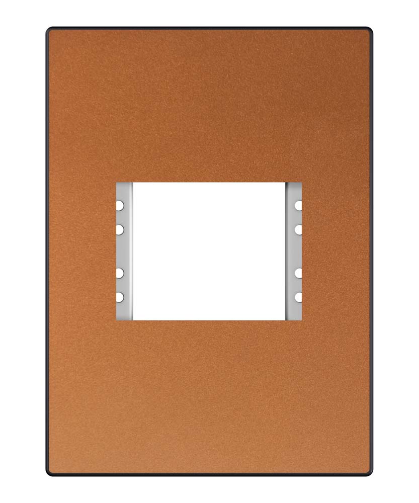 Placa e suporte janela menor linha steel 4×2 bronze