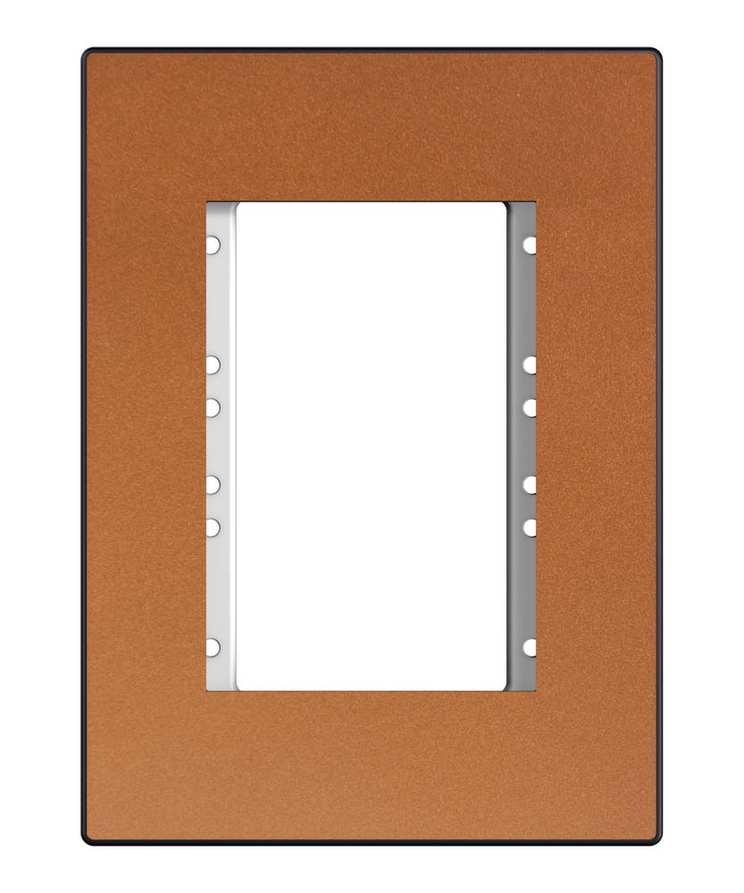 Placa e suporte janela maior linha steel 4×2 bronze